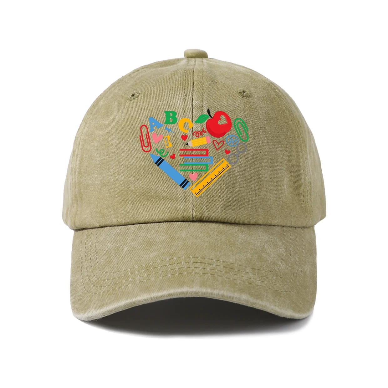 Whimsical Creature Illustration Baseball Cap, Vintage Washed Adjustable Unisex Dad Hat, Everyday Gift