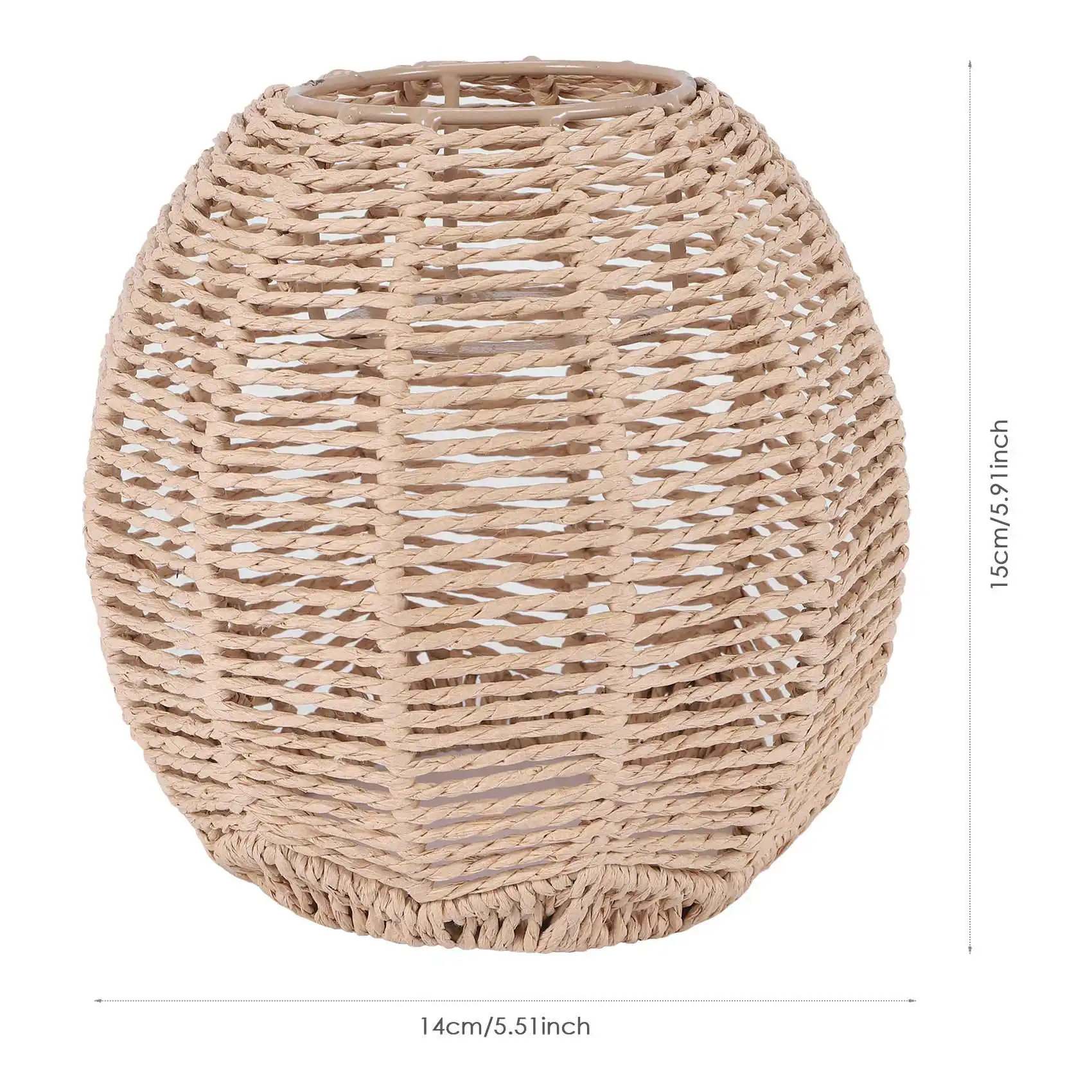 ABUH-Home Lighting Rattan Lamp Cover Handmade Woven Chandelier Retro Lampshade Homestay Lampshade Decorative Chandelier
