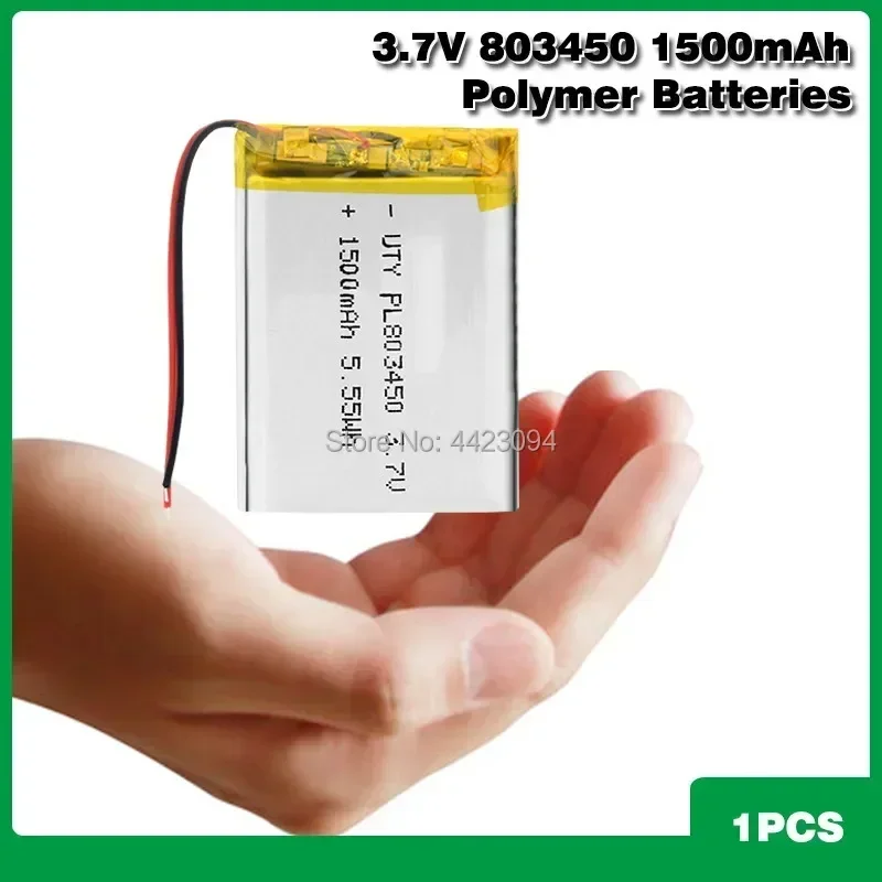 Rechargeable 1500mAh Li-Po Battery 803450 Lithium Polymer Li-Po li ion Rechargeable Lipo cells For MP3 MP4 Bluetooth Speaker