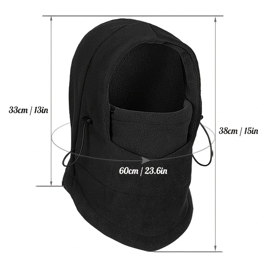 Versatile Solid Color Winter Hat Thick and Warm Mask Cycling Outdoor Windproof Balaclava Hat Adjusable Multiple Wearing Methods