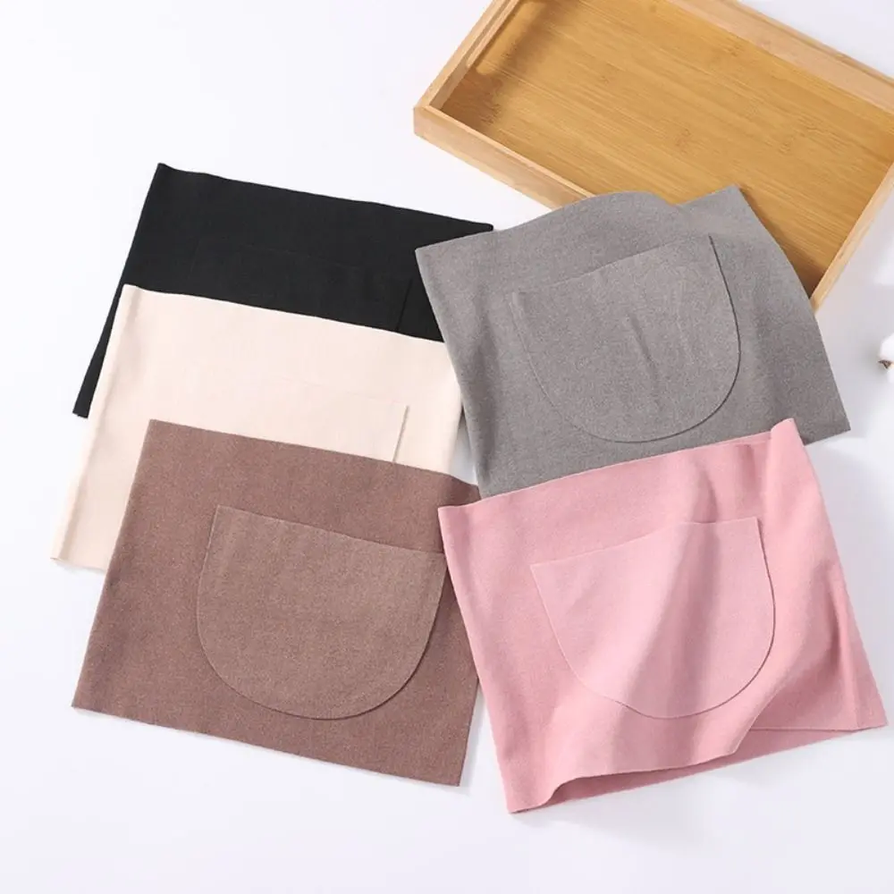 Warm Thermal Waist Support Belt High Elastic Thin Fleece Waist Warmer Traceless with Pocket Abdominal Wrap Elderly People