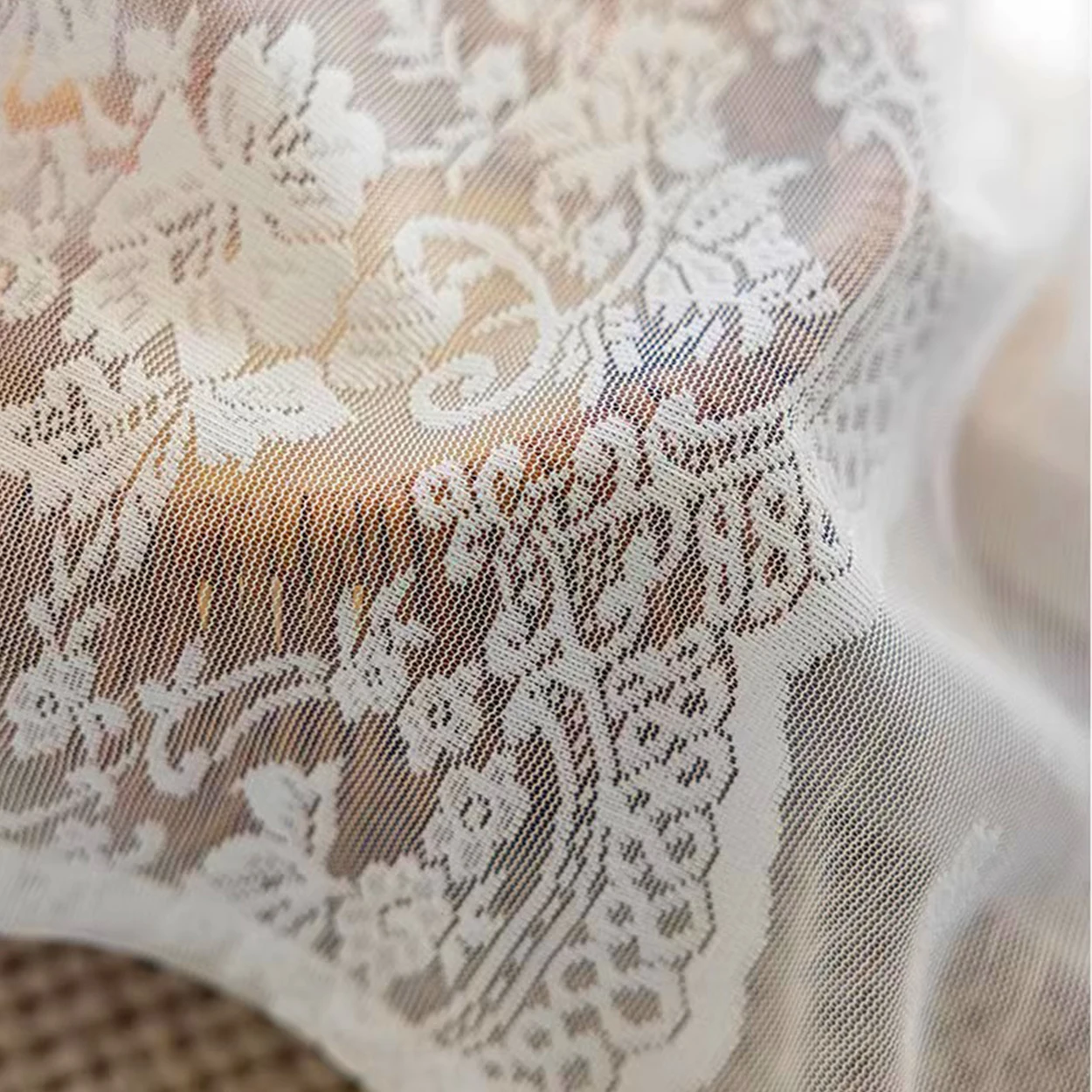 4-row bordou a cortina, cortina romântica da gaze do laço, estilo pastoral francês, decorativo, apropriado para a sala de visitas, a sala de jantar, a cozinha e o quarto, 1 quarto