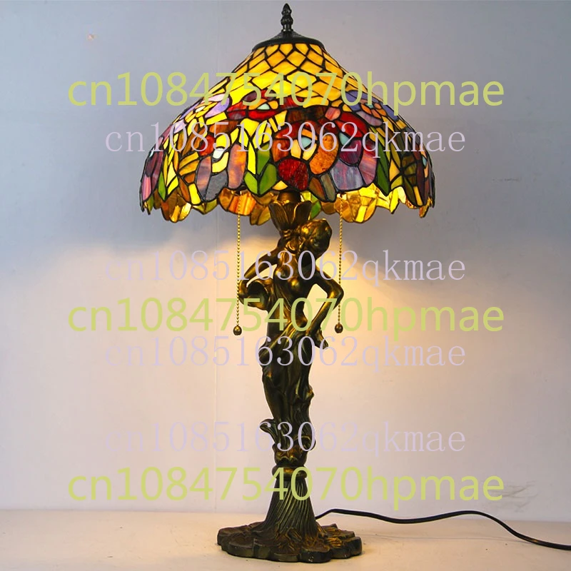 Villa Hotel Decorative Lamps Guest Room Bedside Lamp Glass 16-Inch Table Lamp Study Reading Eye Protection Table Lamp