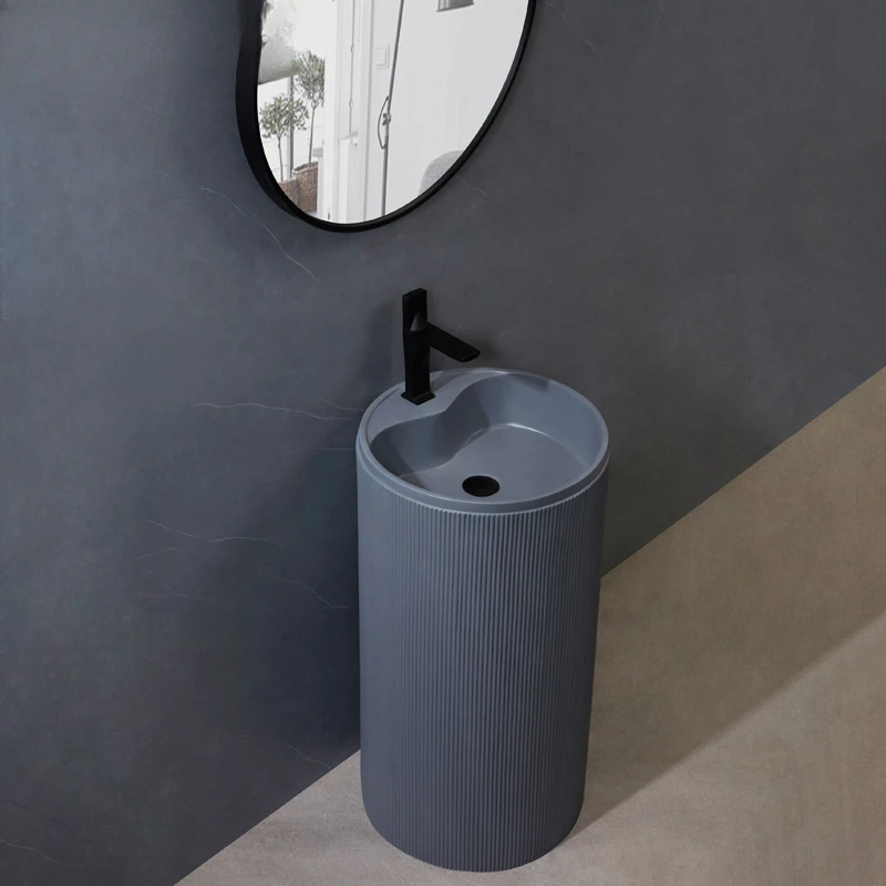 

New artificial stone column basin integrated washbasin personality industrial style art column washbasin