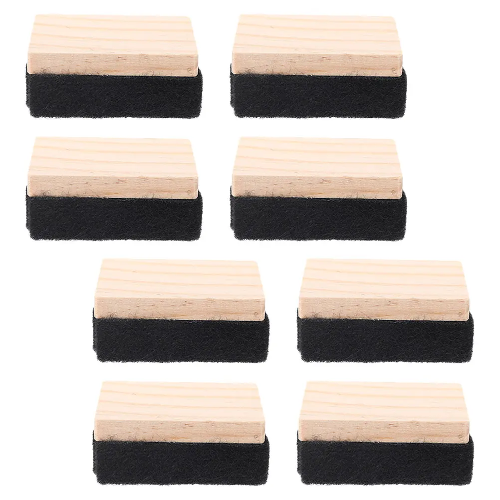 

8 Pcs Small Wooden Felt Blackboard Wipe Campus Eraser Whiteboard Erasers Duster