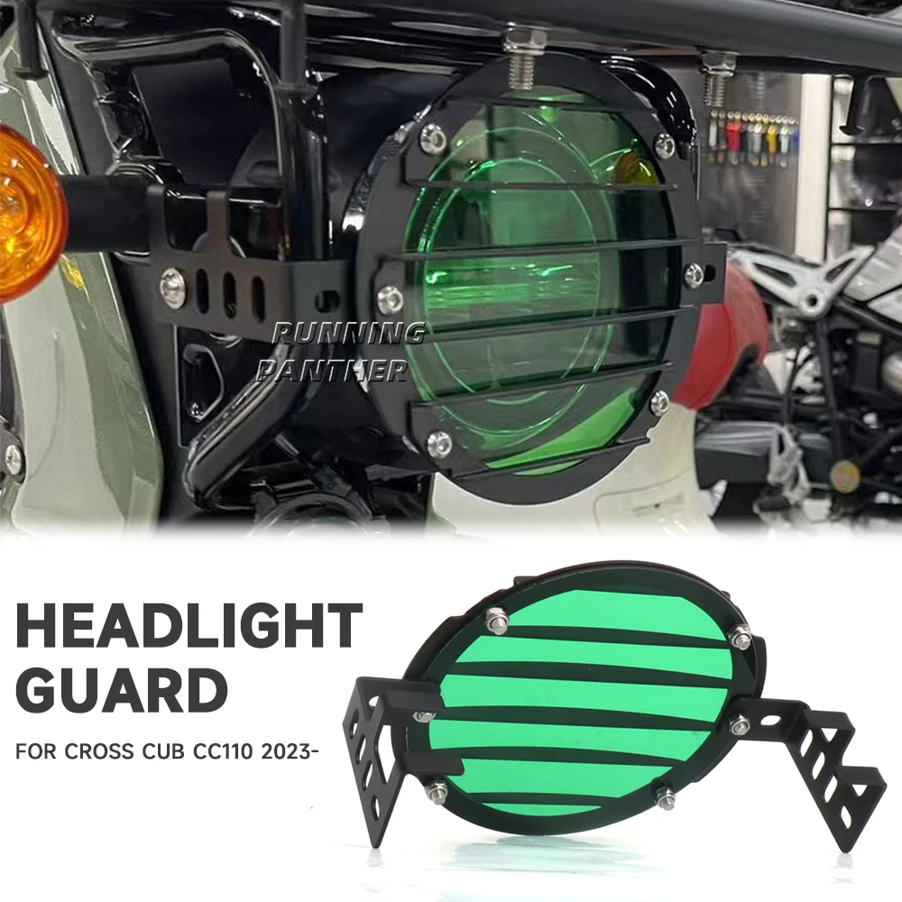 

For Honda CROSS CUB CC 110 Cross Cub CC110 2023 2024 Headlight Protection Head Lamp Light Grille Guard Cover Protector 2 Colors