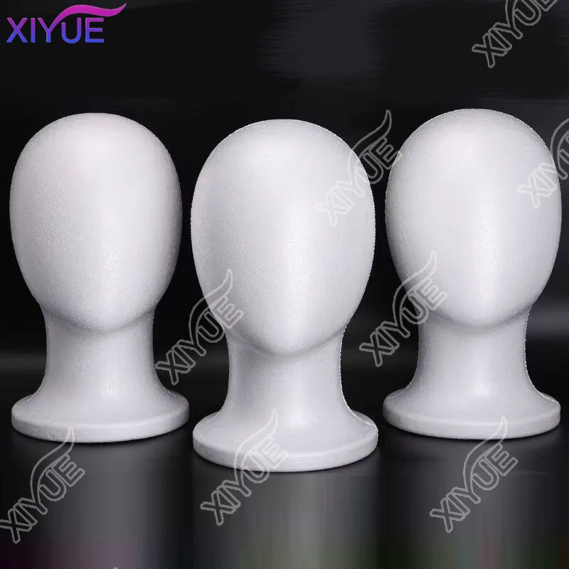 XIYUE Styrofoam Mannequin Manikin Head Model Faceless Cosmetics Display Stand For Hair Travel Salon Hairpieces Model Hats Style