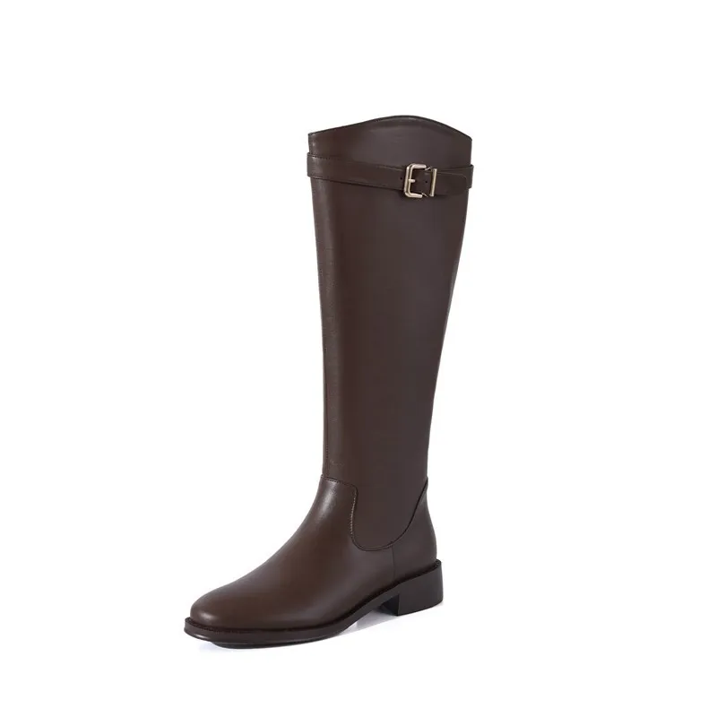 Women's boots 2026 Spring and Autumn new high top long tube boots Women's knight boots Round toe knee high boots image 5