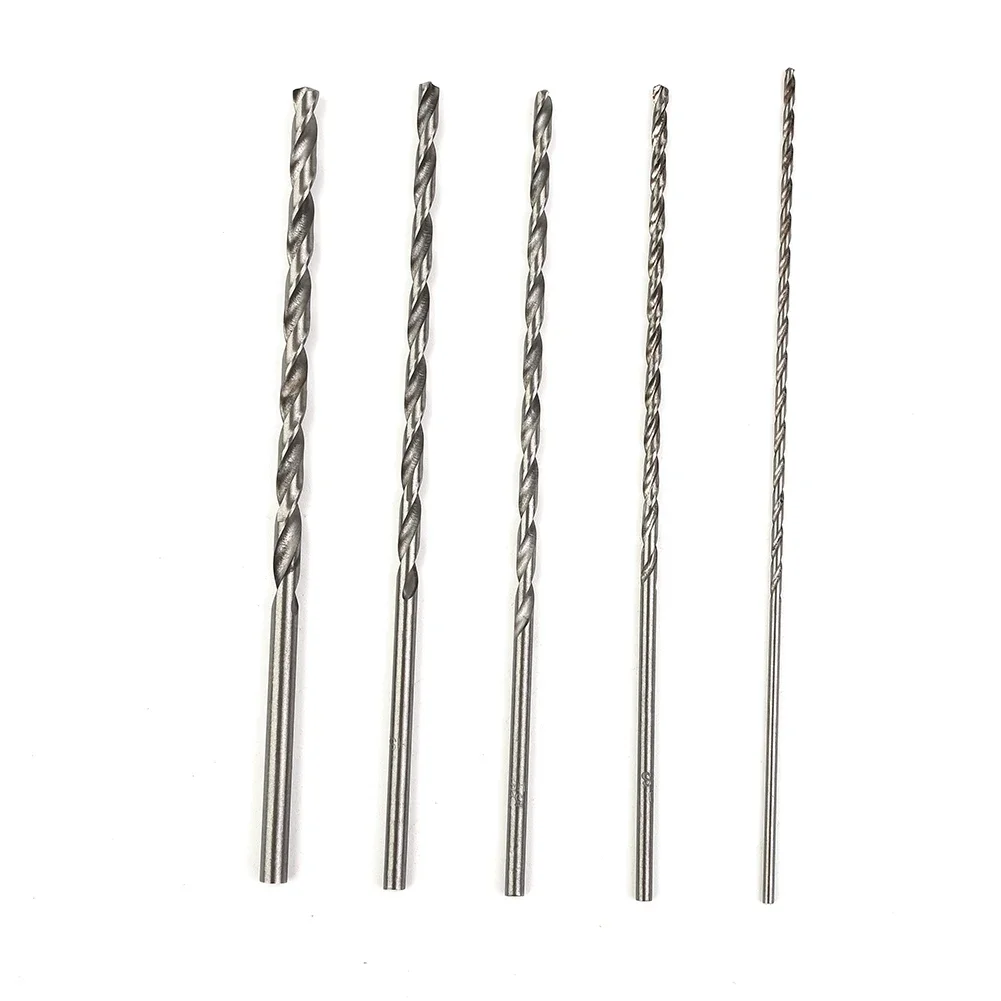 

5Pcs Drill Bit Extra Long HSS High Speed Steel Drill Bit Set Metalworking Tools Woodworking Machinery Accessories