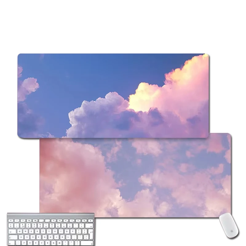 Large Pink Clouds Sky Office Mice Gamer Soft Mouse Pad Large Mouse Pad Keyboards Mat Kawaii Mouse Pad  Writing Desk Mat