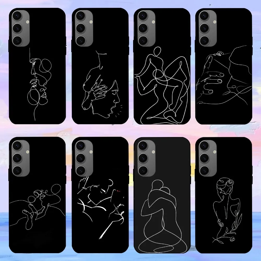 Sexy Line Minimalist Style Series art Phone Case For Samsung Galaxy S21 S22 S23 S30 Note 10 20  Plus Lite FE ULTRA Shell