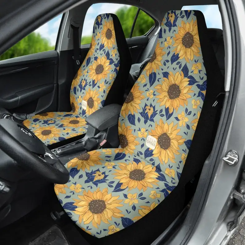 

Sunflower Cute Retro Boho Hippie Car Seat Covers for Vehicle for Women, Set of 2 for Car for Front Seat Protectors