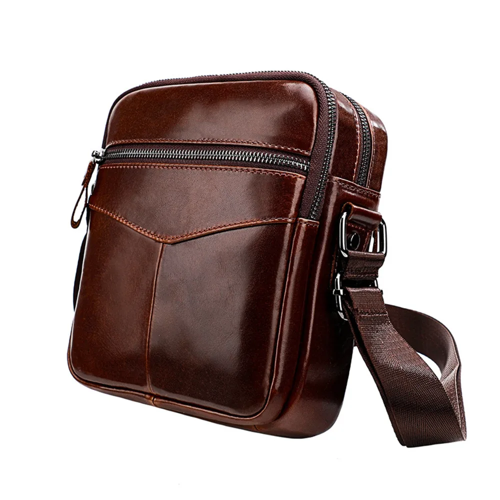 Man Square Bag Men's Chest Bags New Style Shoulder Bags Casual Crossbody Shoulder Bags Trendy Men's Leather Crossbody Bags