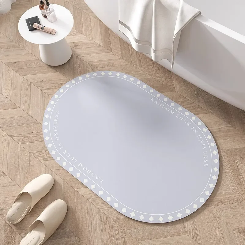 Household Bathroom Kitchen Door Floor Mat Bathroom Toilet Non-slip Foot Mat Simple Light Luxury Diatom Mud Absorbent Cushion