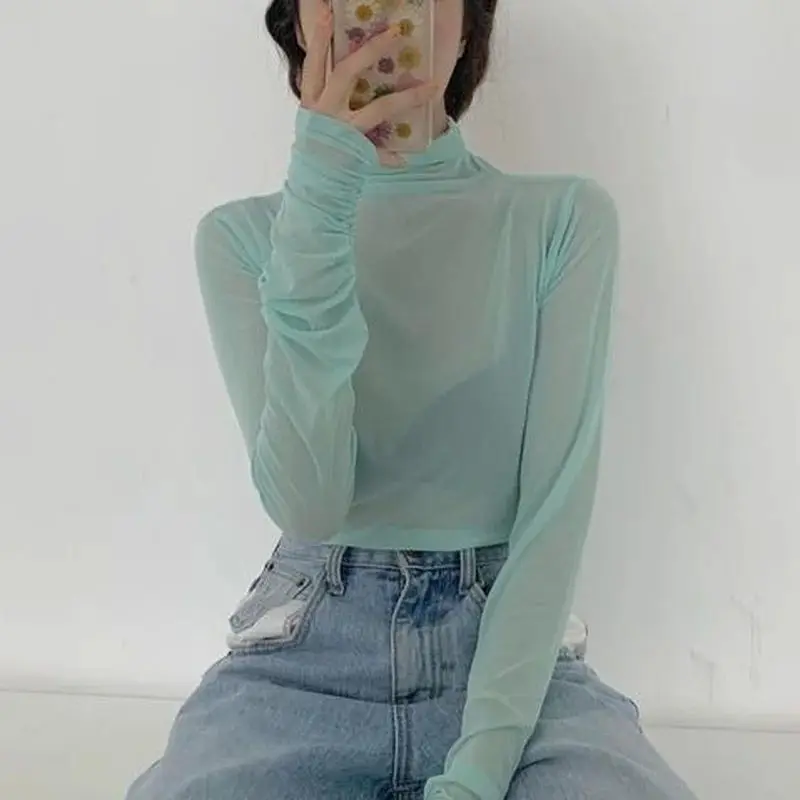 T-shirt d'été Long Sve Me Turtlene pour femmes, fin et respirant, confortable et décontracté pour dames