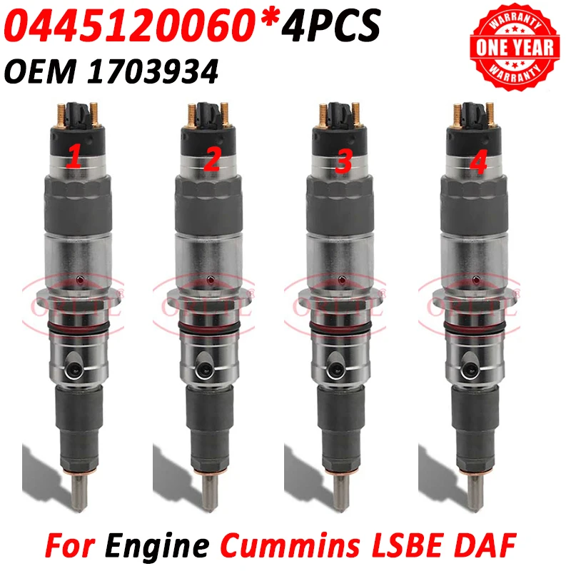 New 0445120060 Common Rail Injector 0 445 120 060 Diesel Injection Nozzle 0445 120 060 For Cummin LSBE DAF 1703934