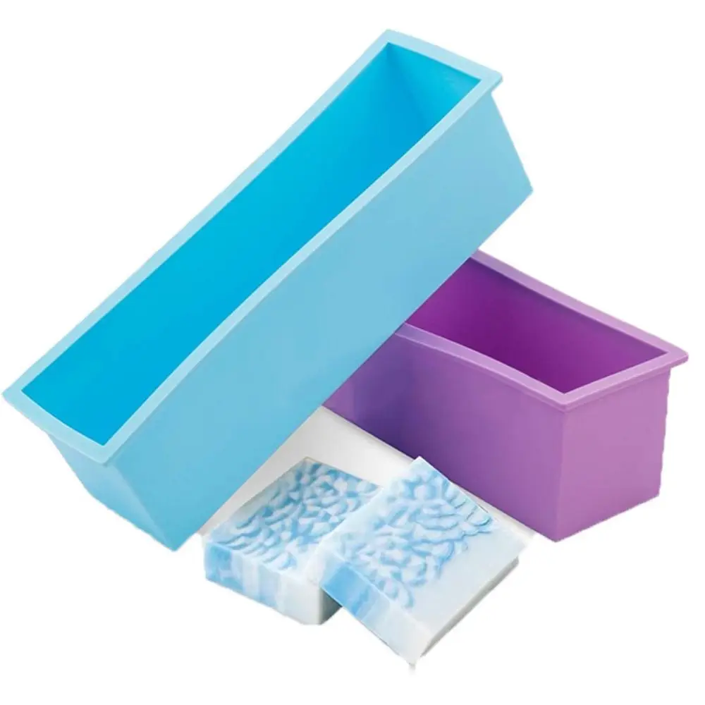 

1200ml Silicone Soap Mold Rectangular Shape Reusable Rectangle Soap Mold Wooden Box Flexible Silicone Loaf Silicone Mold