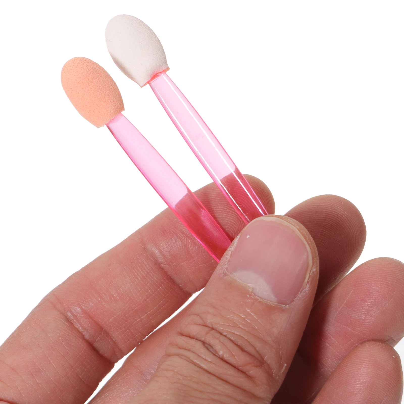 

100pcs Dual-head Sticks Disposable Pink Makeup Dual-Side Eyeshadow Brushes for Even Application Daily Use Salon Tools