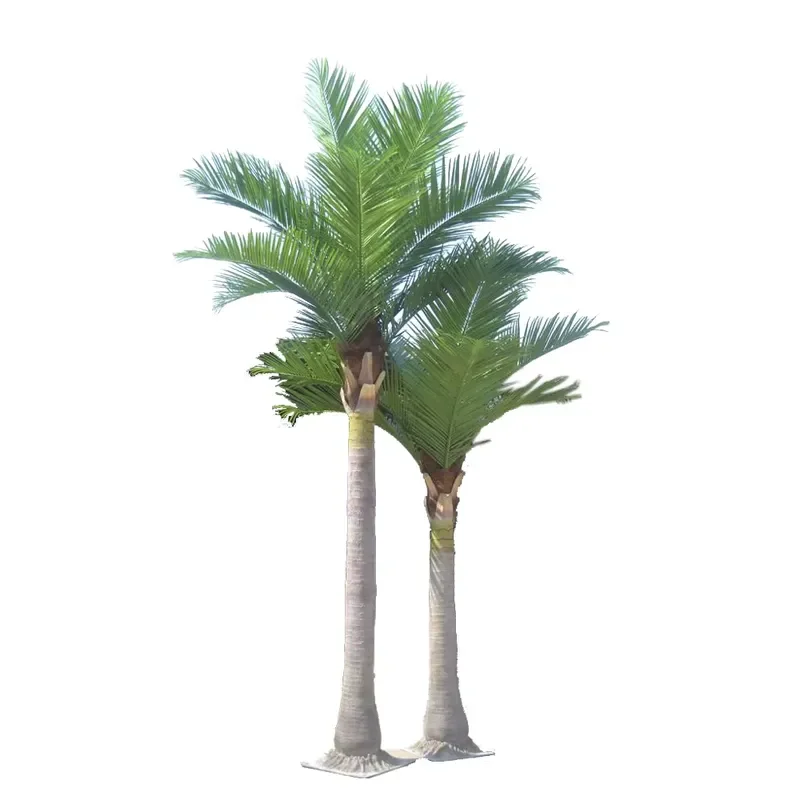 Large Outdoor Fake Palm Tree Artificial Plastic Real Touch Palm Leaf Tree for Outdoor Decor