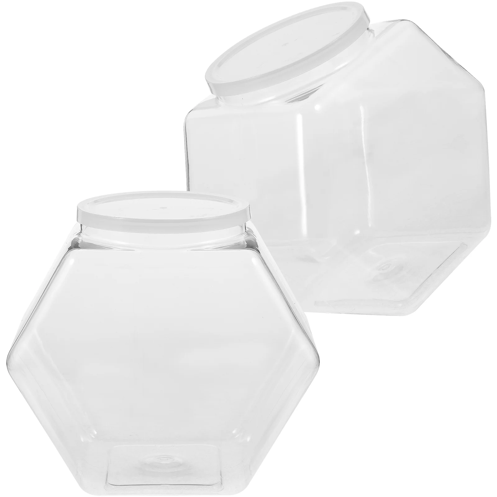 2 Pcs Candy Cookie Jar Food Containers with Lids Clear Tea Jars Sugar Stand Plastic Sweet Small for