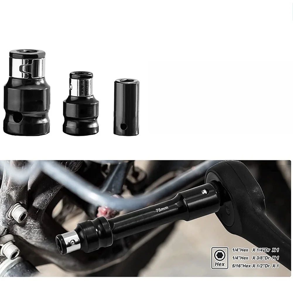 

18Pcs Socket Adapter Set Extension Bar 1/4 3/8 1/2 Drive Carbon Steel For Impact Wrench Auto Repair Tool Kit Accessories