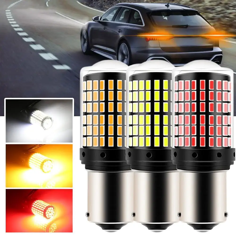 1Pcs 144SMP 1156 BA15S P21W BAU15S PY21W 7440 W21W P21/5W 1157 7443 3157 LED Bulbs 54smd Lamp Reverse Turn Signal Light