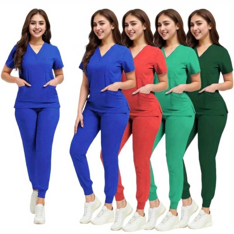

All-Gender Nurses Scrubs Sets + Essential Accessories - Ideal Workwear for Clinic/Beauty Salon/Spa