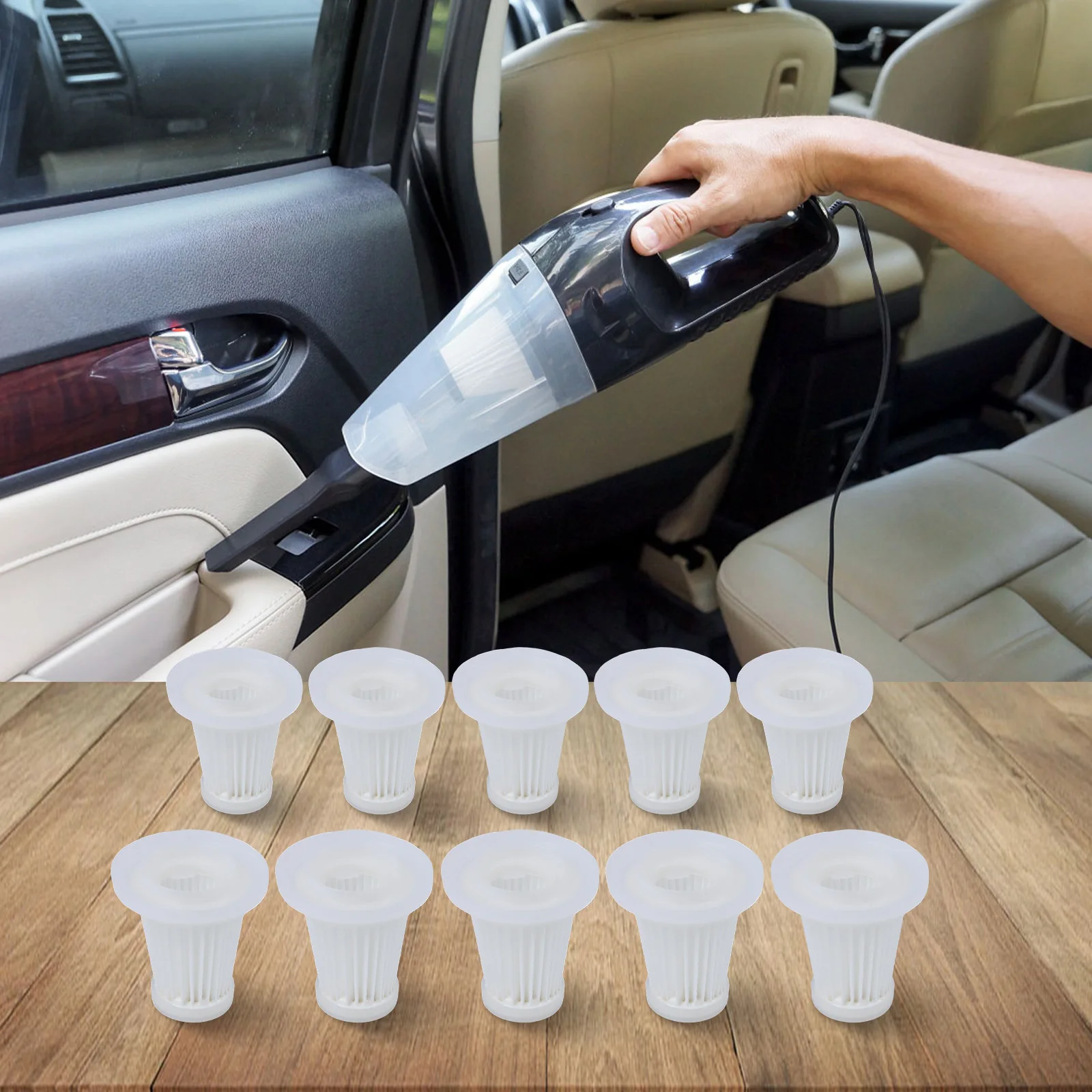 10/20 Pcs Reusable Car Vacuum Cleaner Replacement Accessories Washable Filters Handheld Vacuum Cleaner Accessories