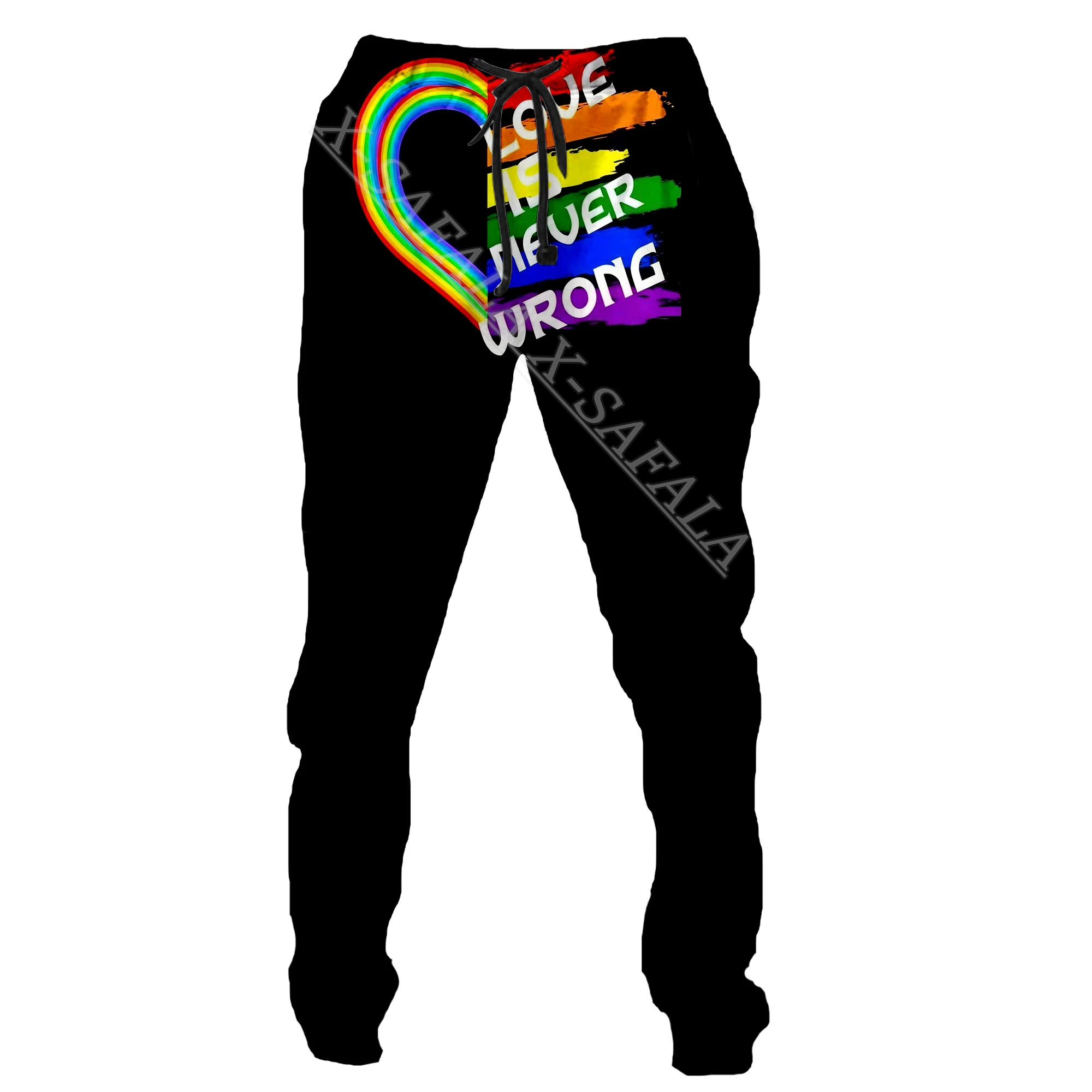 Lesbian Rainbow LGBT Gay Gayness Faggotry 3D Full Print Men Trousers Waist Breathable Sweatpants Long Pants Joggers-5