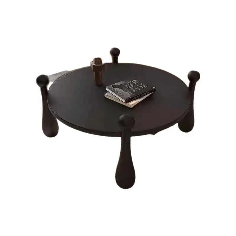 

French retro round sofa tea table light luxury