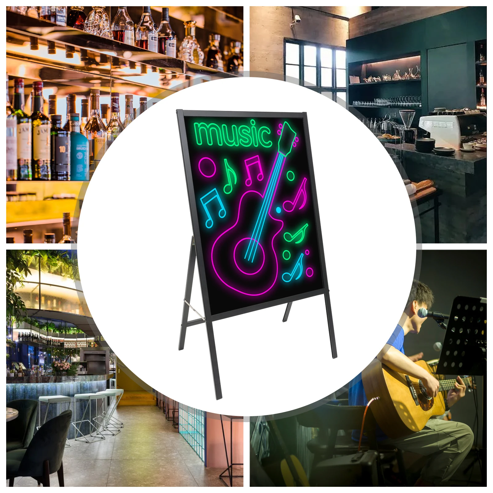 

23.62x31.5-Inch LED Message Board with 7 Light Colors 11 Flashing Modes Dual Power Options for Business & Personal Use