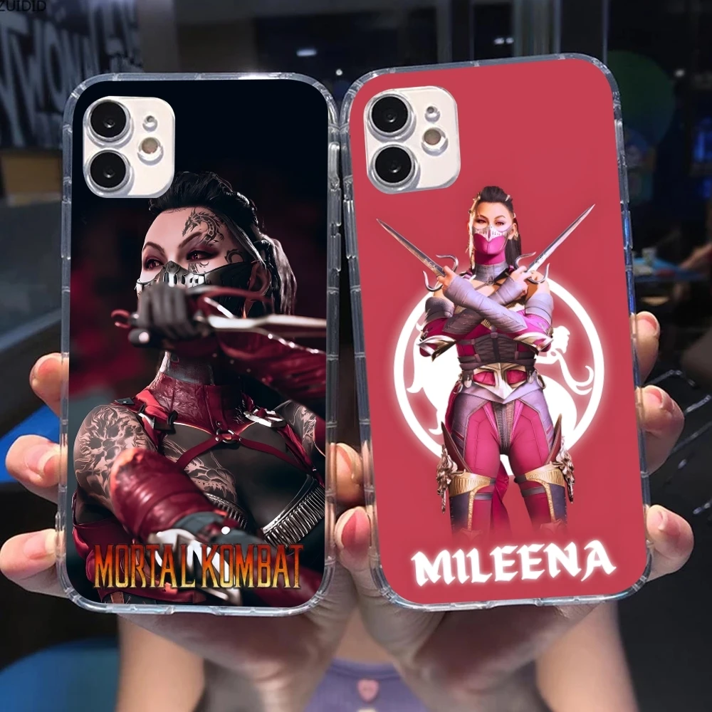 Mortal Kombat Mileena Mobile Cell Phone Case for iPhone 16 15 14 13 12 11 X XR XS 8 Pro Max Plus Mini Clear Transparent Cover