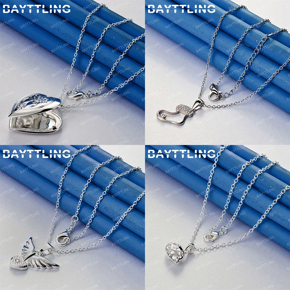 

925 Sterling Silver 16-30 Inch Delicate Sock Angel Pendant Necklace Women's Gift Accessory Wedding Jewelry