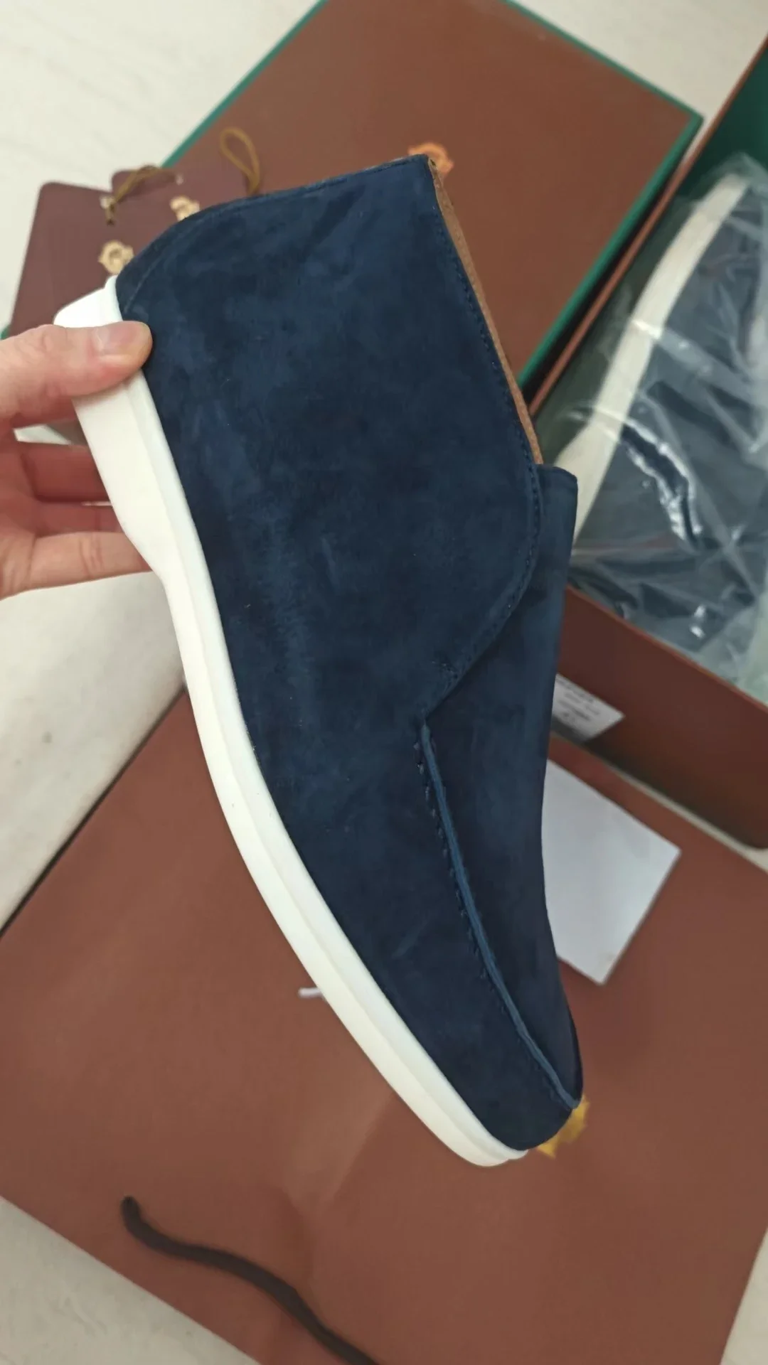 

Women Sandals Blue navy Suede Ankle Boots Summer Walk Suede Loafers in Blue for Men Open Walk Brown Suede Men's Ankle Boots