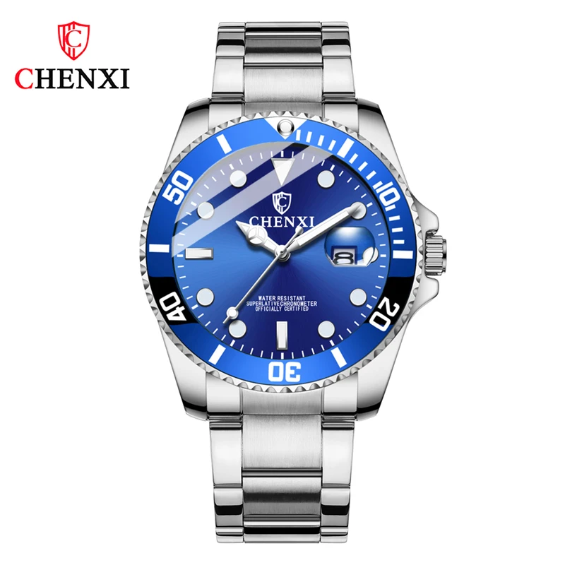 CHENXI 085A Brand Military Casual Sport Watch Fashion Men\'s Full Stainless Steel Waterproof Quartz Wristwatch Relogio Masculino