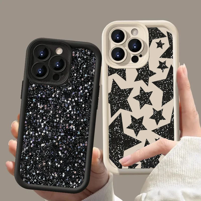 Роскошный черный чехол для телефона с принтом звезд для Xiaomi Mi 15 14T 14 13T 13 12 11 Lite 5G NE Poco X6 X5 F5 F6 M6 X7 Pro, силиконовый чехол