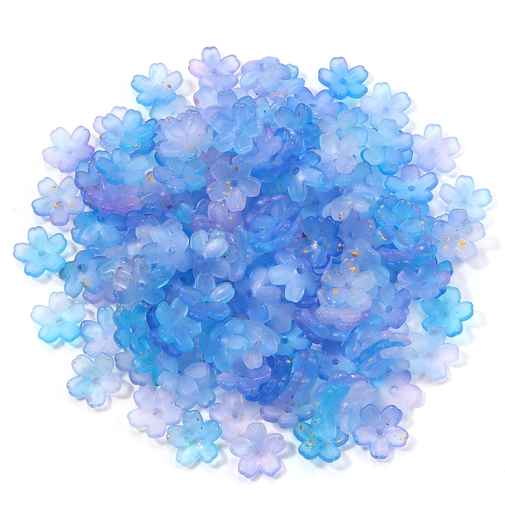 200 stks 11mm Acryl Bloemen Kralen Kleurrijke Vijf Bloemblaadjes Bloem Losse Kralen Voor Sieraden Maken DIY Ketting Oorbellen Accessoires