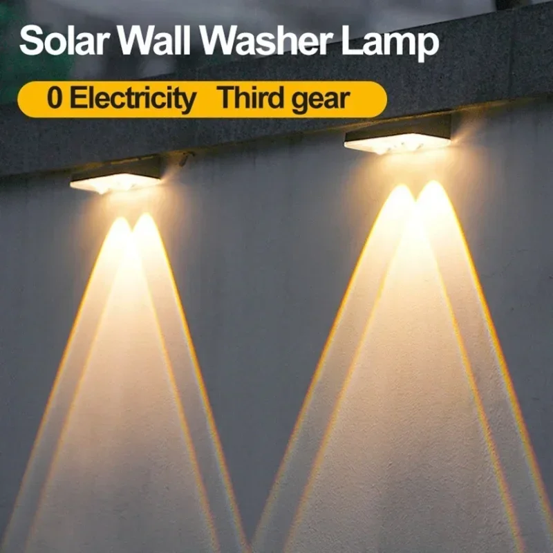 3Color Outdoor Solar Garden Light Outdoor Waterproof High Brightness Spotlight Wall Lamp for Home Villa Fence Porches Decorative