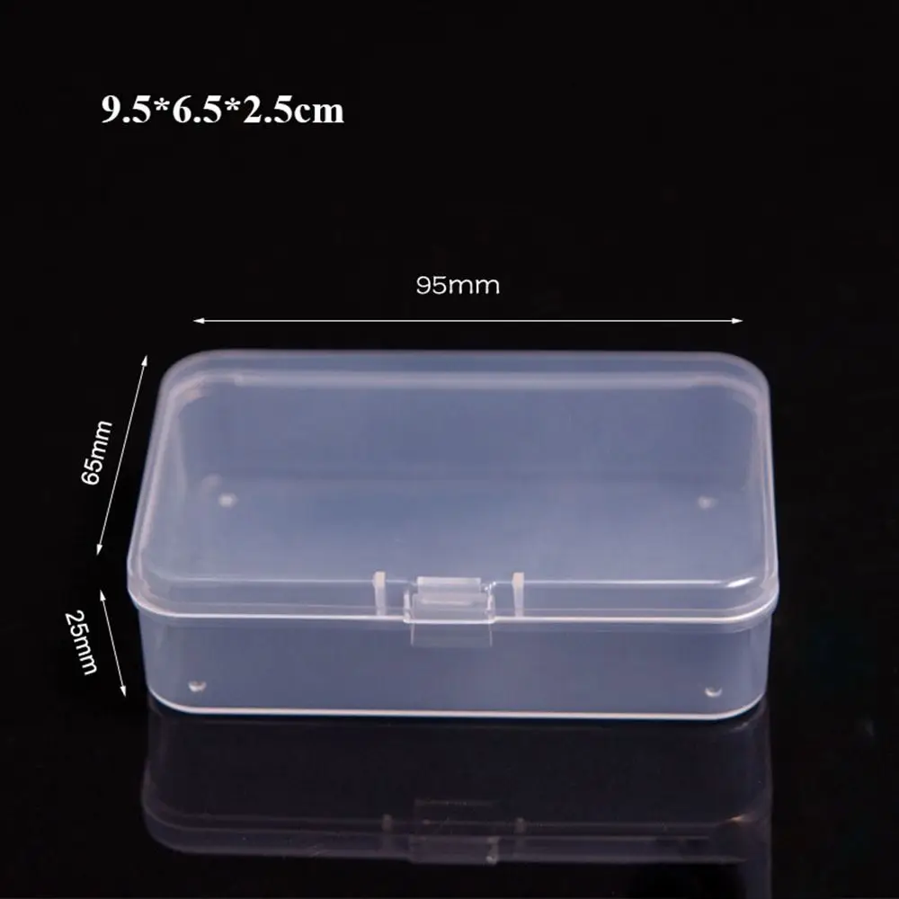 5 Sizse Square Storage Box Plastic Transparent Small Items Case Sundries Organizer Power Tools Holder