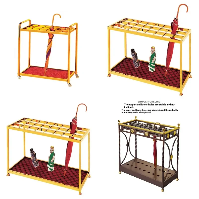 Twisted Iron Flower Metal Art Umbrella Stand Indoor Lock Storage Rack for Hotel Restaurant Lobby Home Decor Supplies