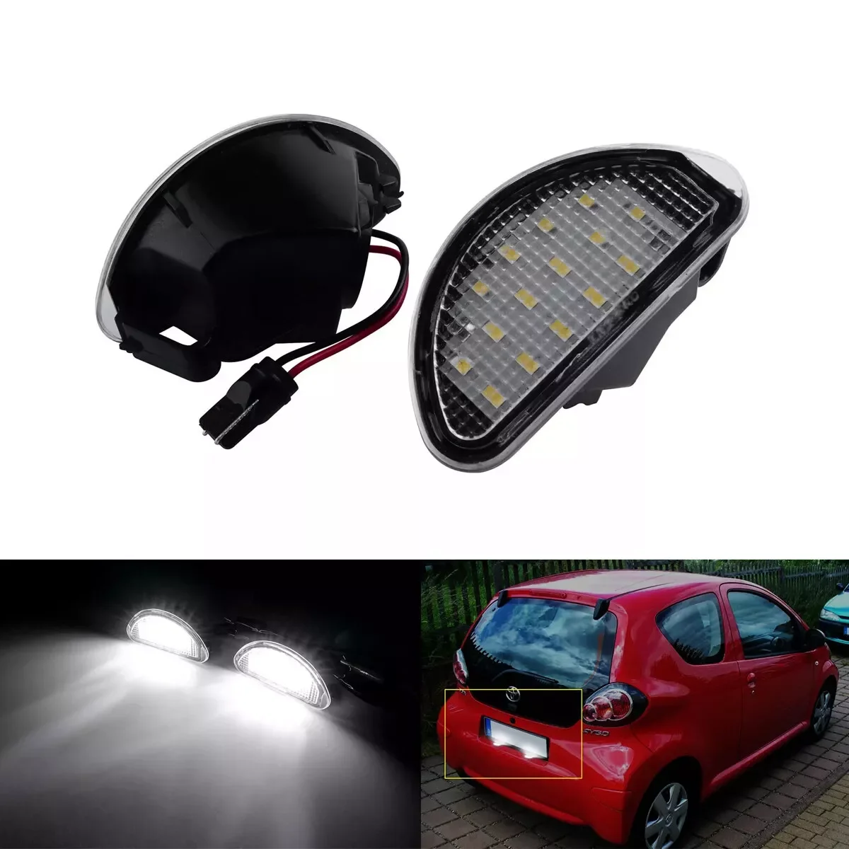 

2pcs Car License Number Plate Light Lamp For Toyota Aygo MK I 2005–2014 White Number Plate Lamp Bulb OEM# 81270-0H010