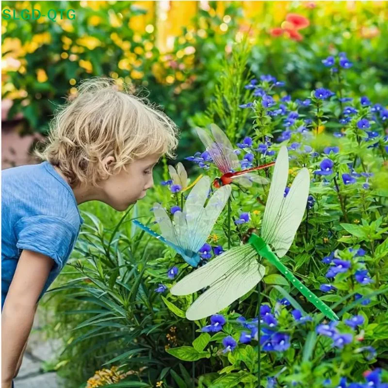 HOT 1Pc/4Pcs Simulation Dragonfly Clip Bug Deterrents Realistic Dragonfly Hat Clip Bug Repellent Dragonfly Home Garden Decor