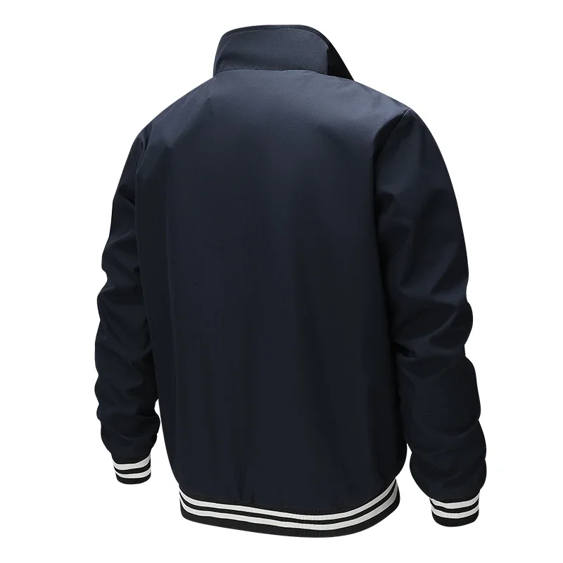 Men Casual Motion Coats New Loose Stand Collar Solid Tops Jacket Autumn Winter Fashion Versatile Comfort Baseball Clothes Men