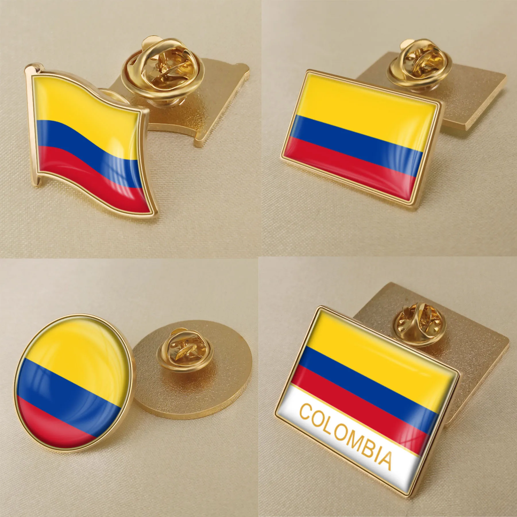 Colombia Flag National Emblem Brooch Badges Lapel Pins