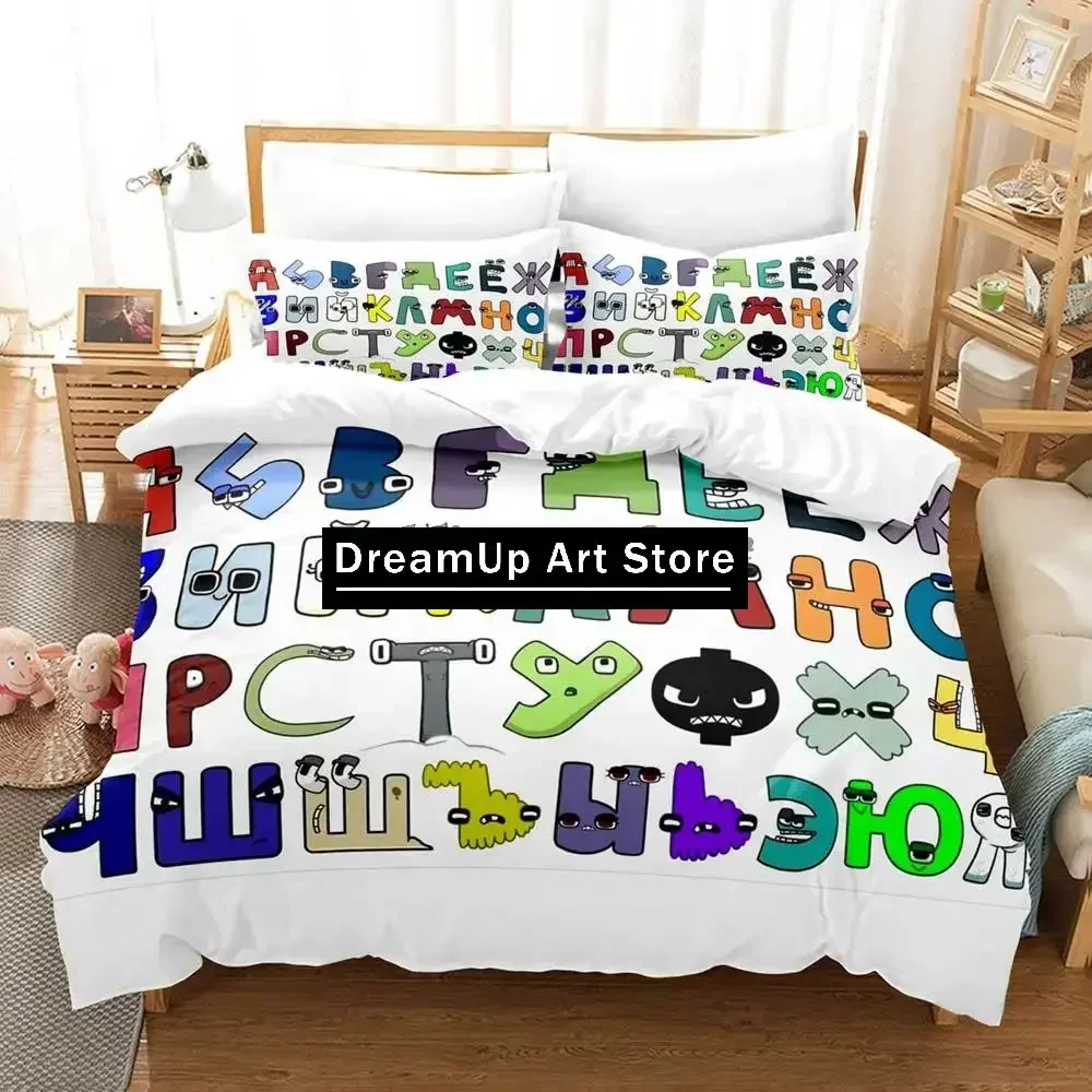 Cartoon Alphabet Lore A-Z Bedding Set Single Twin Full Queen King Size Bed Set Aldult Kid Bedroom Duvetcover Sets