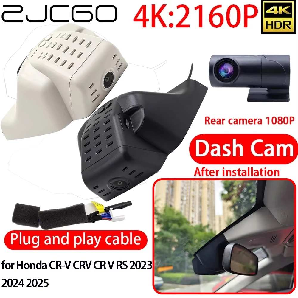 ZJCGO for Honda CR-V CRV CR V RS 2023 2024 2025 4K Car DVR Dash Cam Wifi Lens Front Rear Camera 24h Monitor Recording