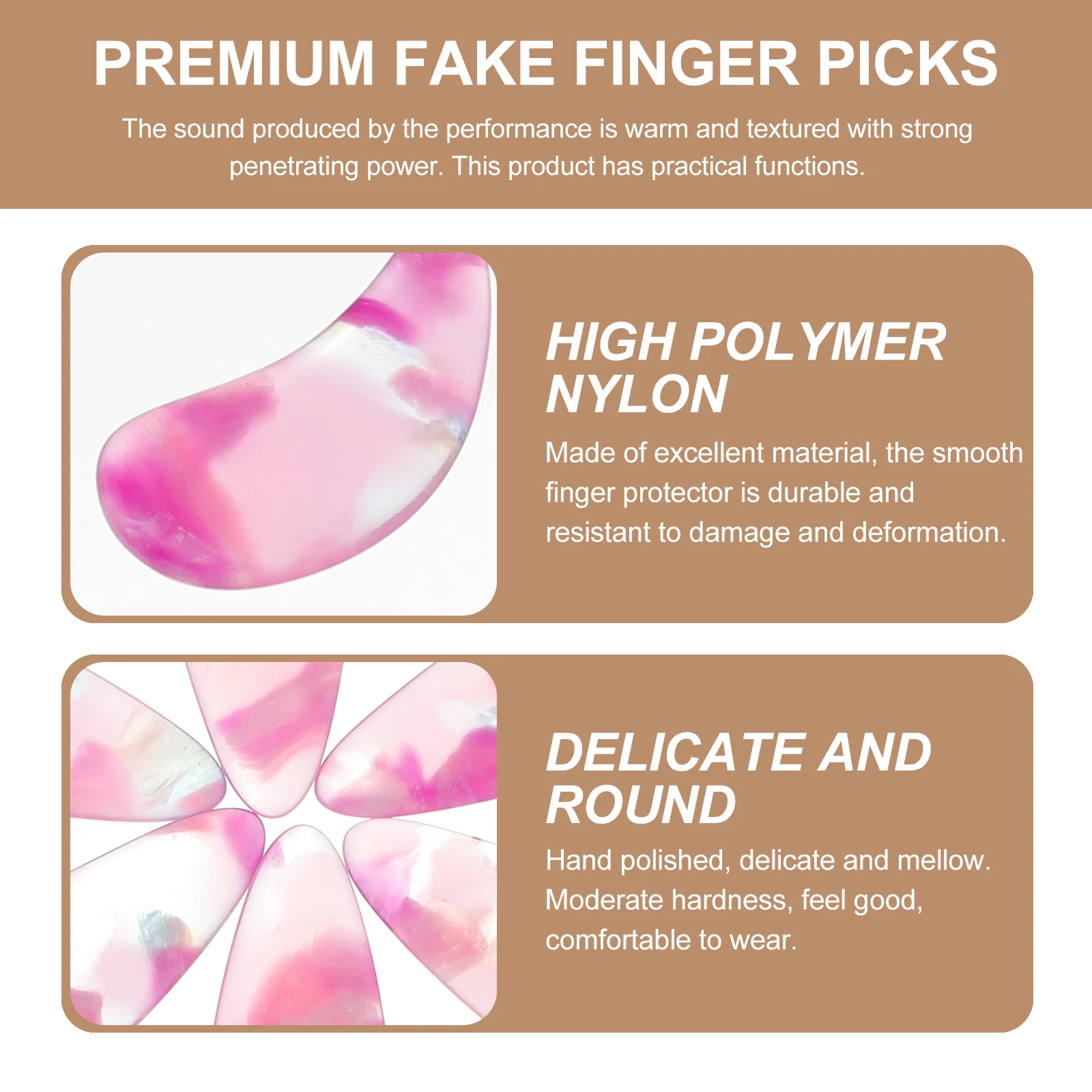 

8 Pcs Guzheng Nail Pieces Fake Nails Instrument Bass Practice Covers Finger Picks Small