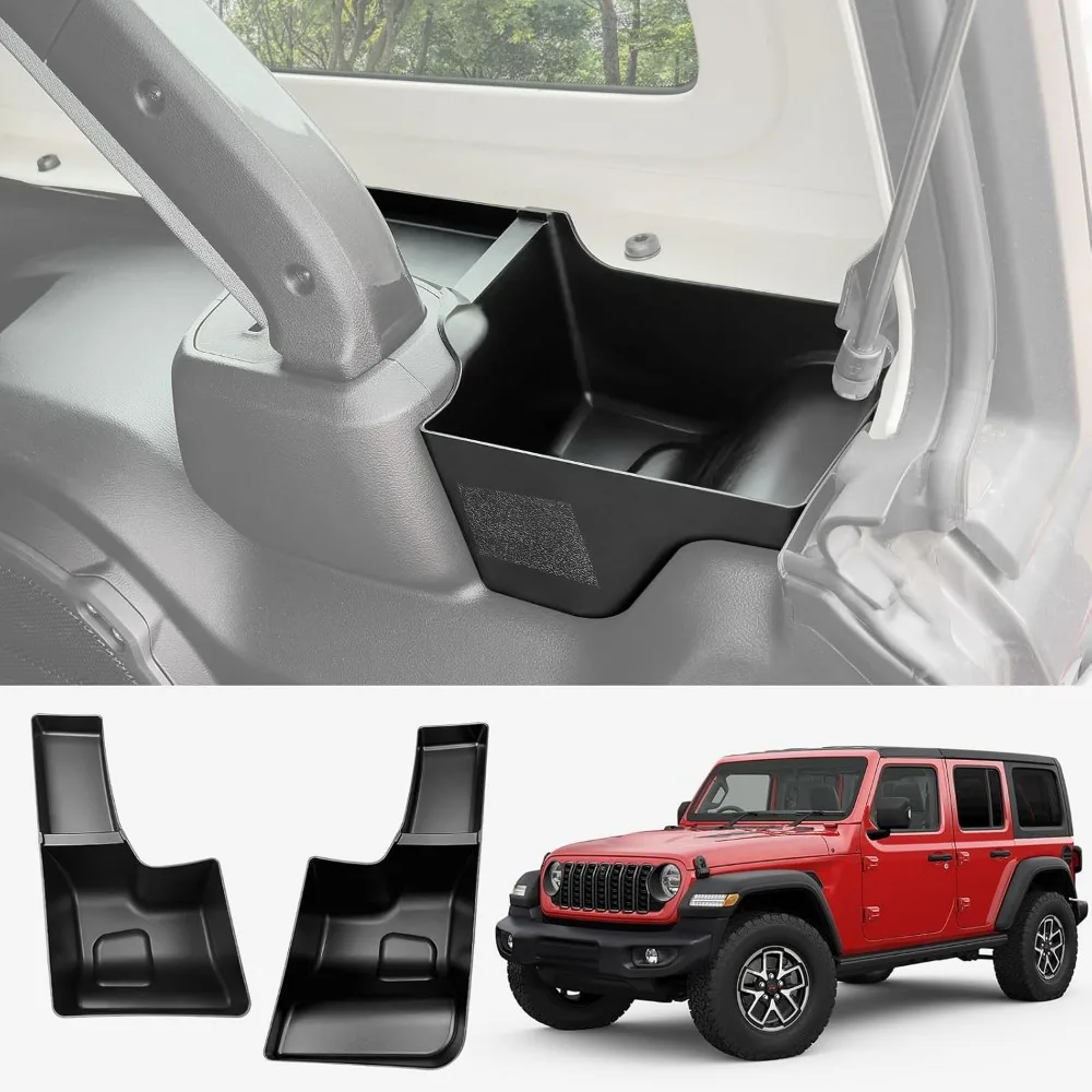 Car Wheel Well Storage Bin Cargo Trunk Organizer Fit for 2018-2023 Jeep Wrangler JL Rear Storage Box Tray Accessories