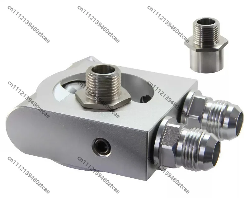 Car Modified Oil Filter Sandwich Plate Adapter with Thermostat, Engine Oil Cooler Adaptor Base, Auto Oil Cooling Modified