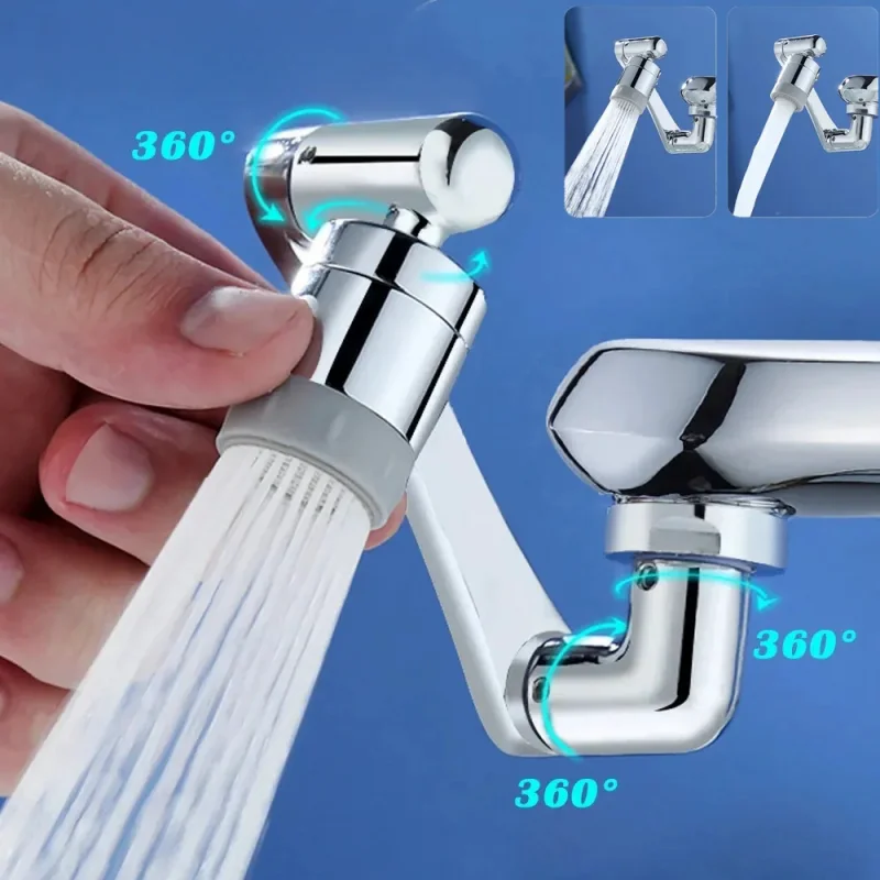 Universal 1080° Rotation Faucet Aerator Extender Swivel Robotic Arm Faucets Sprayer Head Nozzle Kitchen Tap Saving Water